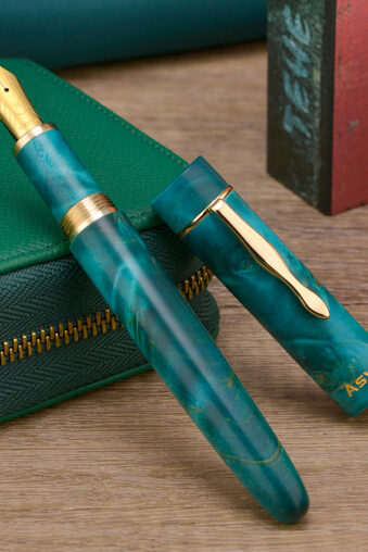 Asvine C2000 Stabilized Wood Fountain Pen, # 8 EF/F/M/Stub 1.1 Large Handcraft Unique Pattern Pen with Converter Pen