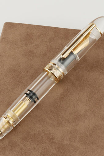 Majohn P140 Fountain Pen Size 8 F/M Nib Piston Pen, Large Capacity Acrylic Writing Pen Gift - Transparent clear, M