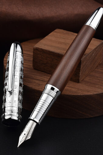 Hongdian 6016 Natural Wood Fountain Pen, Iridium EF/F/M Nib Writing Pen Gift