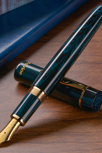 Asvine C2000 Fountain Pen Germany Cumberland Ebonite Pen, # 8 EF/F/M/Stub 1.1 Large Handcraft Unique Pattern Pen with Converter Pen