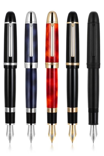 Jinhao X169 Fountain Pen Size 8 Nib, Large-capacity ink converter Metal Pen for Notes Business Signature