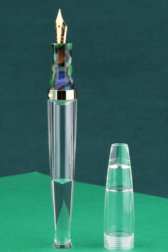 Majohn S5 Fountain Pen Transparent Acrylic Eye Dropper Pen, EF/ F Nib Large-Capacity Pen with Box