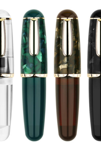 Majohn Q1 Fountain Pen Resin Eyedropper Filling Pocket Pen, EF/F/M/Bent Nib Writing Gift Pen Large Capacity