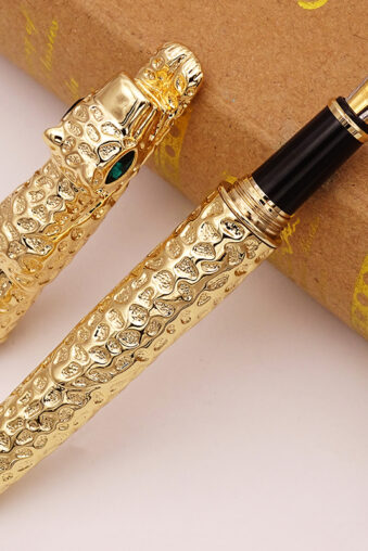 Jinhao Leopard Fountain Pen, Gold/ Gray Metal Panther Luxury Exquisite Gift Pen