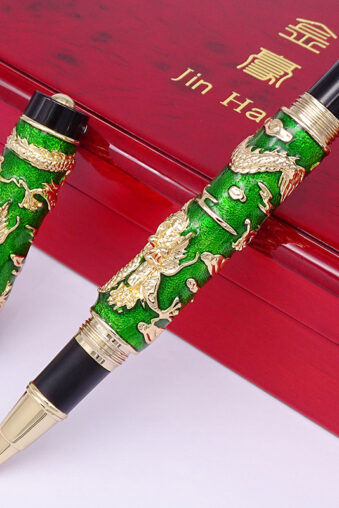 Jinhao Double Dragon Cloisonne Rollerball Pen Offfice Writing Gift